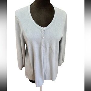 United States Sweaters baby blue soft & stretchy three‎ button cardigan, size XL